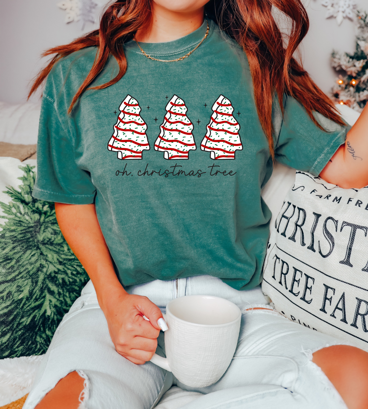 Blue Spruce Christmas Cake Tee