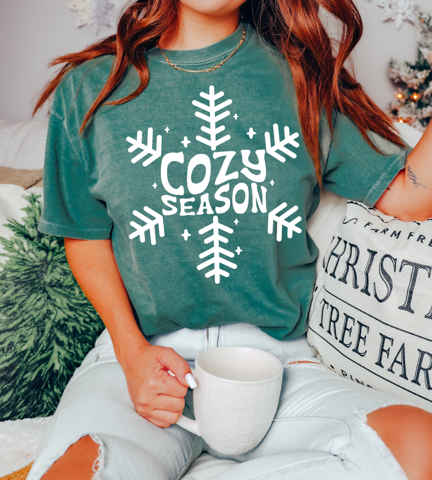 Blue Spruce Cozy Season Snowflake Tee