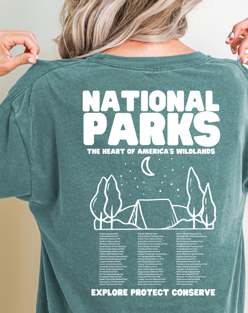 Vintage Style National Park Camping Tshirt