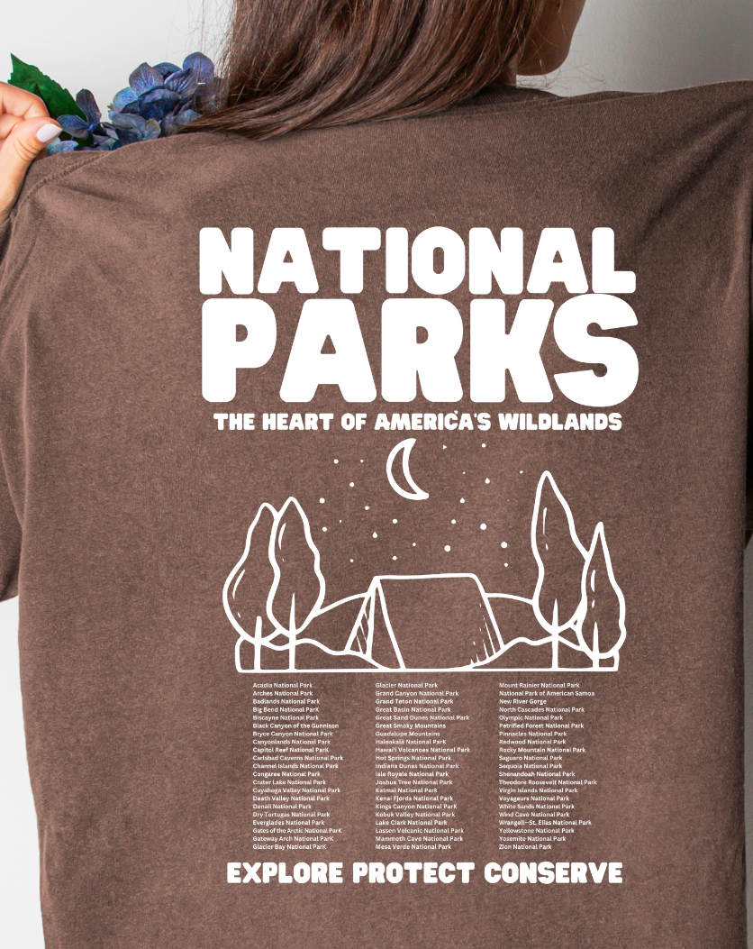 National Park Camping Vintage Style Comfort Color Tshirt