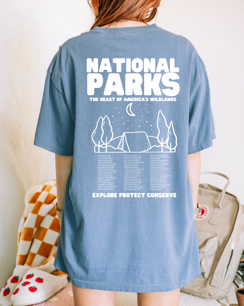 Vintage Style National Park Camping Tshirt