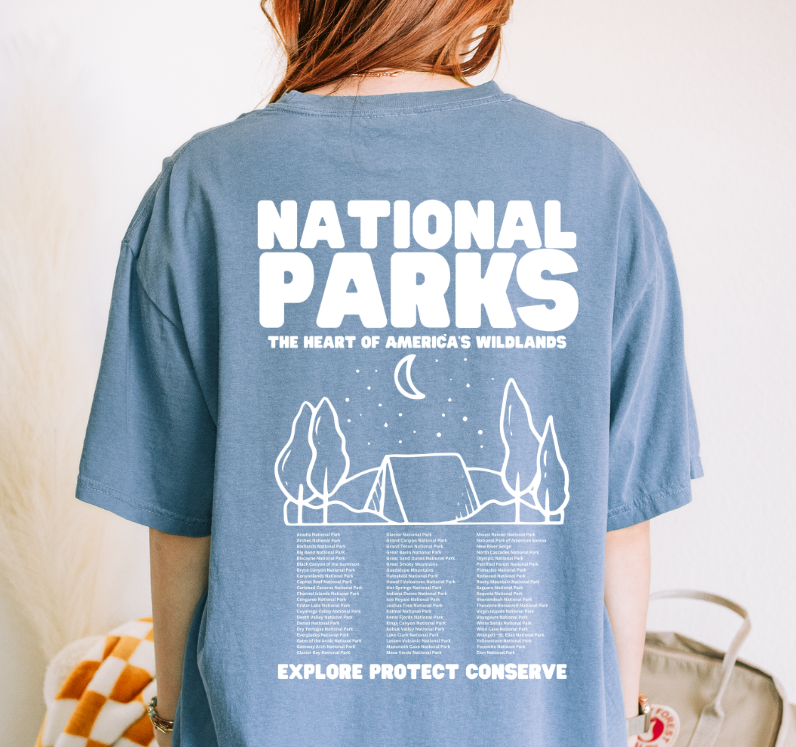 National Park Camping Vintage Style Comfort Color Tshirt