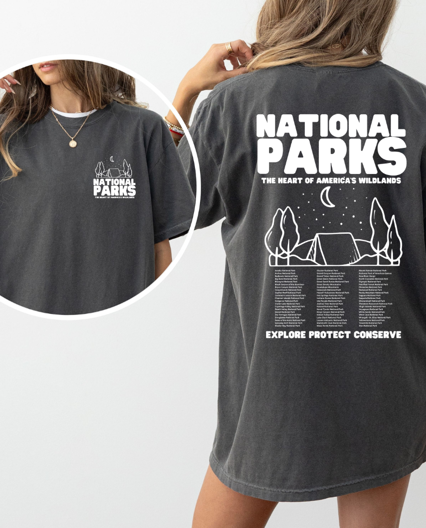 Vintage Style National Park Camping Tshirt