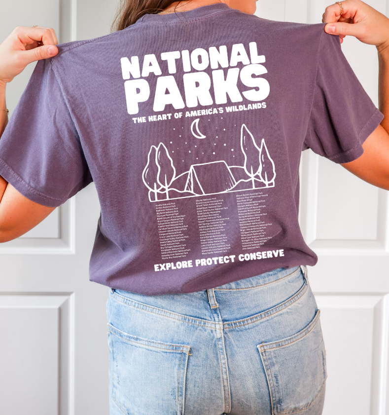 National Park Camping Vintage Style Comfort Color Tshirt