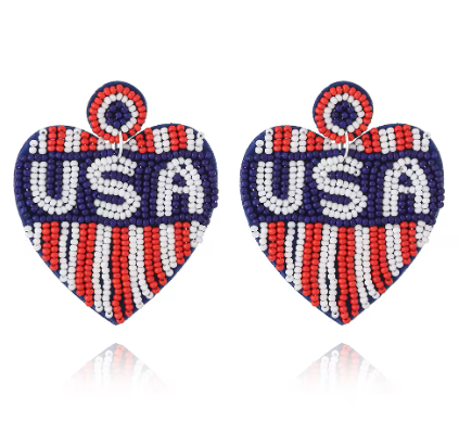 Patriotic Beaded Earrings