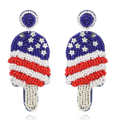 Patriotic Beaded Earrings