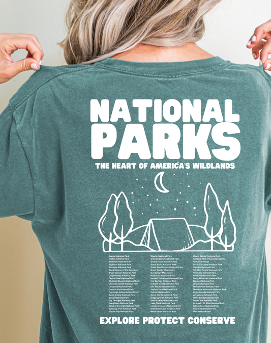 National Park Camping Vintage Style Comfort Color Tshirt