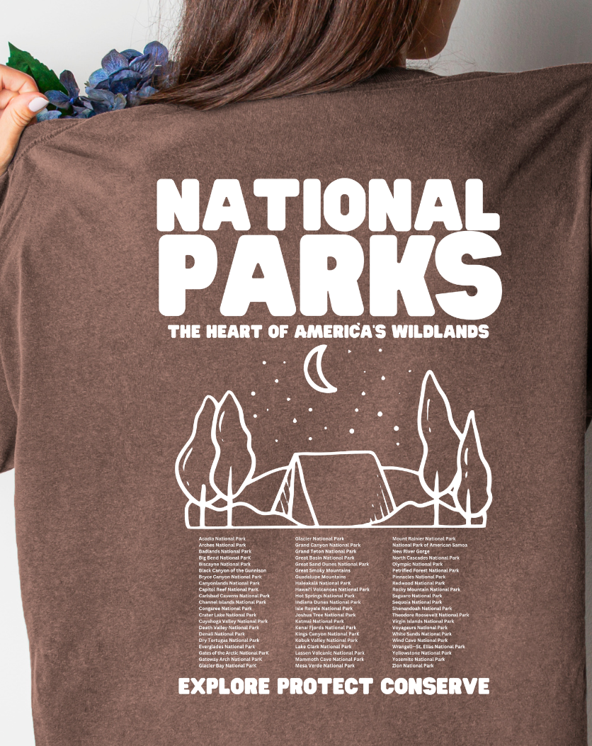Vintage Style National Park Camping Tshirt