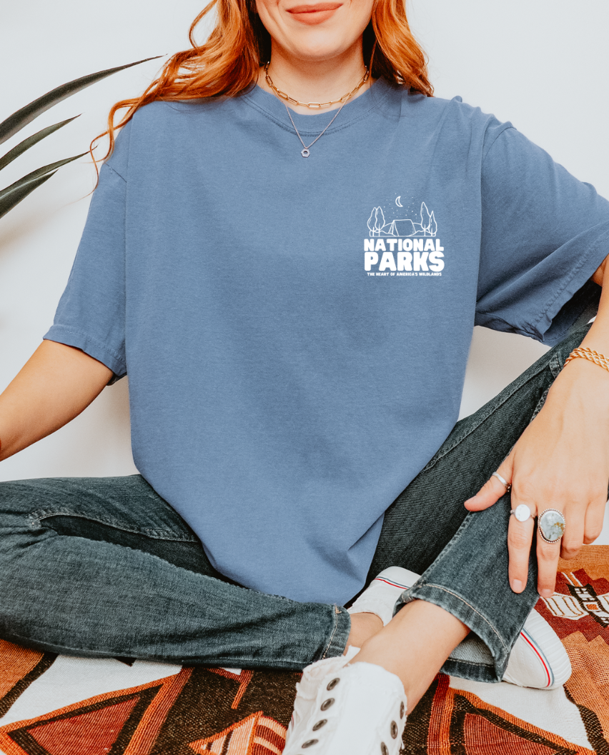 National Park Camping Vintage Style Comfort Color Tshirt