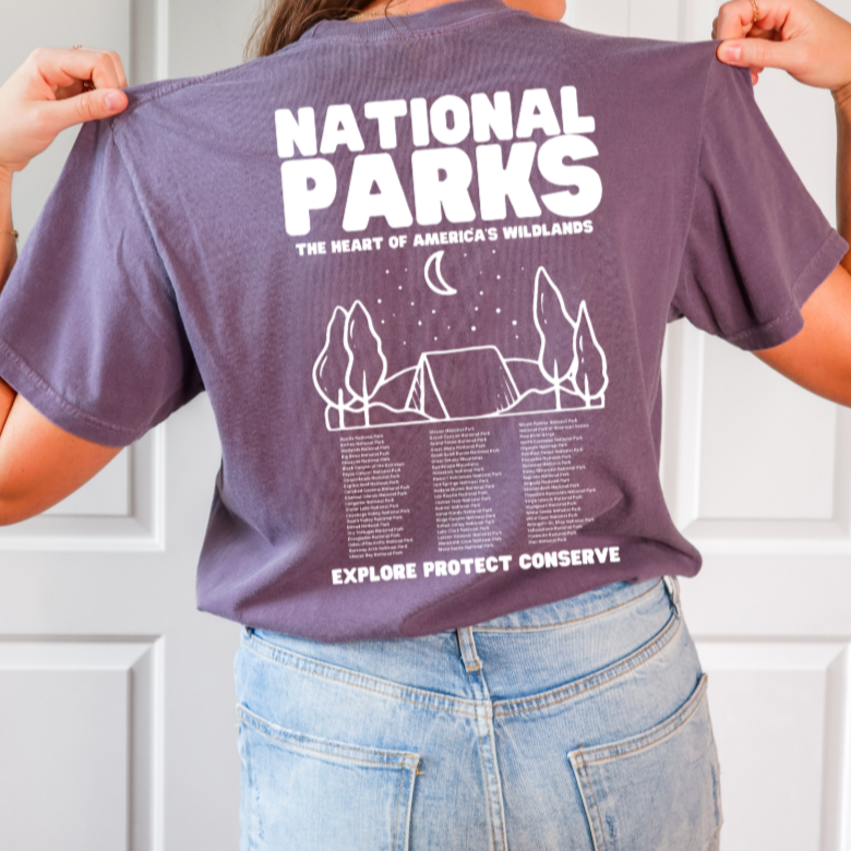 Vintage Style National Park Camping Tshirt